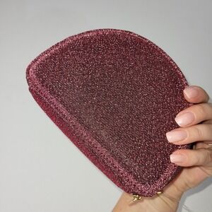 LOFT Jewelry Accessories Bag Travel Red Metallic Shimmer Pockets Purse
